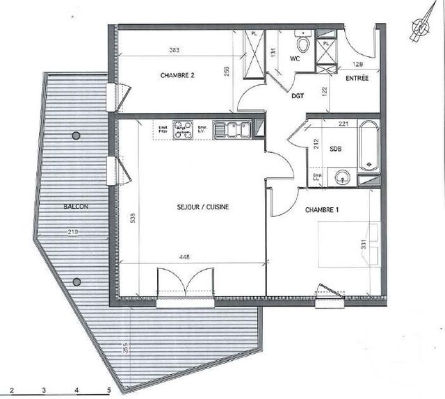 Appartement T3 à vendre - 3 pièces - 62,72 m2 - Toulouse - 31 - MIDI-PYRENEES